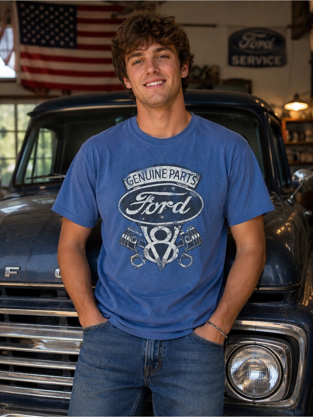 Ford Blue Short Sleeve Graphic Tee